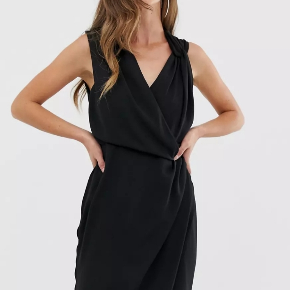 ASOS DESIGN Wrap Front Midi Dress - (Sz 4)